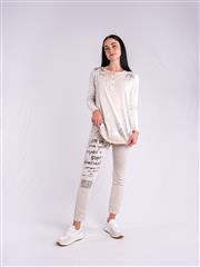 MADE IN ITALY BEIGE SILVER SHINE TOP 