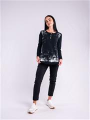 MADE IN ITALY BLACK SILVER SHINE TOP 