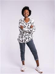 MADE IN ITALY WHITE BLACK PRINT TOP 