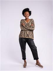 MADE IN ITALY GOLD LEOPARD KNIT TOP 