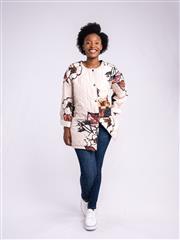 MADE IN ITALY BEIGE MULTI FLORAL COAT 