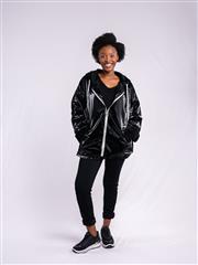 MADE IN ITALY BLACK METALLIC COAT