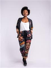 MADE IN ITALY  BLACK MULTI FRIDA PANTS