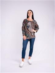 MADE IN ITALY BROWN MULTI FACE TOP 