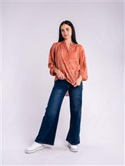 MADE IN ITALY RED BEIGE BLOUSE 