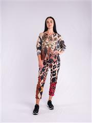 MADE IN ITALY RED MULTI ANIMAL PRINT TOP 