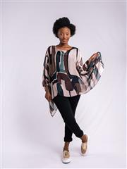 MADE IN ITALY BROWN MULTI BATWING TOP 