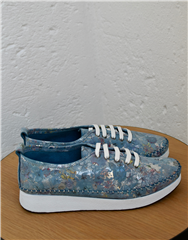 JOLIE BLUE MULTI FLORAL LEATHER SNEAKER 