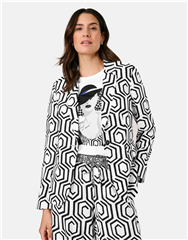 GERRY WEBER WHITE BLACK GEO PRINT JACKET 