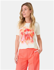 GERRY WEBER  OFF WHITE ORANGE T-SHIRT