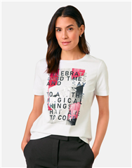 GERRY WEBER WHITE MAGENTA PRINT T-SHIRT 