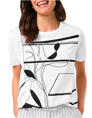 GERRY WEBER WHITE BLACK PRINT T-SHIRT 