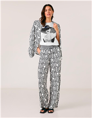 GERRY WEBER WHITE BLACK GEO PRINT TROUSER 