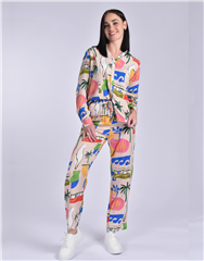 JOLIE BEIGE MULTI RELAXED PANTS 