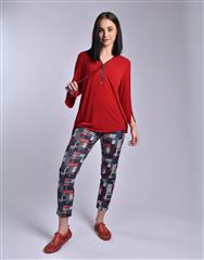 JOLIE RED YVONNE BLOUSE 