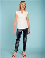 ROBELL NAVY WHITE DOTS BELLA TROUSER 