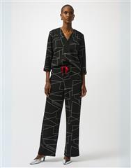 JOSEPH RIBKOFF BLACK OFF WHITE KNIT TOP