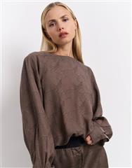 YAYA BROWN DESSIN RAGLAN TOP 