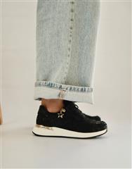 JULZ BLACK SNAKE NINA SNEAKER 