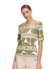BETTY BARCLAY KHAKI GREEN MULTI PATTERN SHIRT 