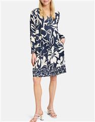 BETTY BARCLAY DARK BLUE CREAM FLORAL DRESS 