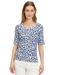 BETTY BARCLAY CREAM DARK BLUE LEOPARD SHIRT 