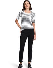BETTY BARCLAY CREAM DARK BLUE STRIPES SHIRT 