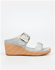 BUTTERFLY FEET  SILVER CATHY1 LOW WEDGE