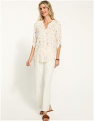 FDJ SPRING LEOPARD SMOCKED SHIRT 