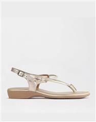 FROGGIE GOLD LEATHER SHOE STRING THONG SANDAL