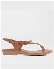 FROGGIE TAN MULTI LEATHER SHOE STRING THONG SANDAL