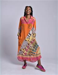 JOLIE PINK ORANGE MILAN DRESS 
