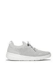 FIT FLOP BEIGE PLATINO SUPER-Q KNIT LACE-UP SNEAKER