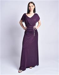ROSELLA PRETO GRAPE EVENING DRESS 