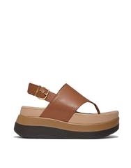 FIT FLOP TAN F-MODE STACK LEATHER BACK STRAP SANDAL 