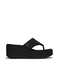 FIT FLOP ALL BLACK PLATFORMS WEDGE SANDAL 