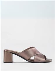 FROGGIE  LED METAL CRISSCROSS BLOCK HEEL MULE