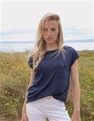 MARBLE NAVY RELAXED TOP