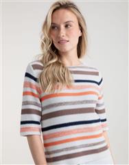 MARBLE ORANGE STRIPE SWEATER 