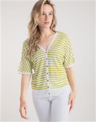 MARBLE LIME STRIPES OVERSIZED TOP 