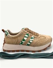 JULZ BEIGE GREEN LEOPARD BLAIRE SNEAKER 