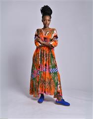 JOLIE ORANGE MULTI ELAINE DRESS 