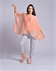 MADE IN ITALY PEACH BATWING TOP 