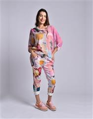 MADE IN ITALY PINK MULTI BLOUSE 