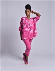 MADE IN ITALY PINK BLACK BLOUSE 