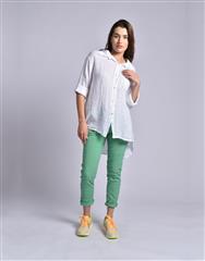 MADE IN ITALY WHITE LINEN SHIRT DRESS 