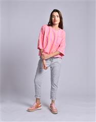 MADE IN ITALY PINK ORANGE STRIPE TOP 