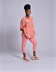 MADE IN ITALY PEACH CITRUS BLOUSE