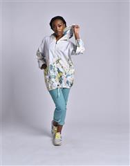 MADE IN ITALY WHITE LIME FLORAL JACKET 
