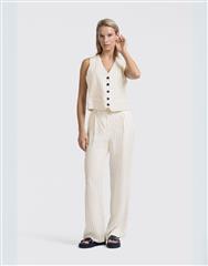 YAYA SAND BEIGE WOVEN TROUSER 